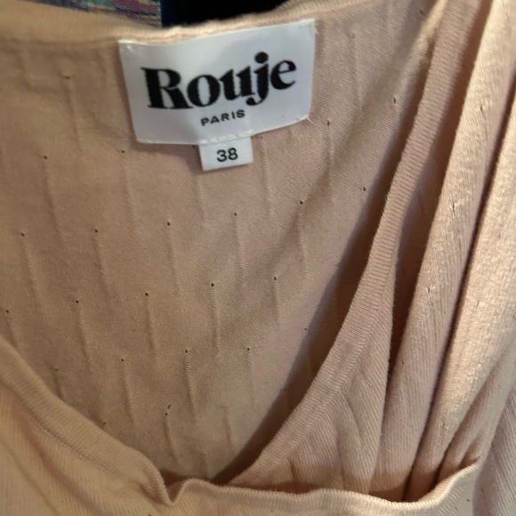Rouje, pink cotton blend wrap top - Picture 4 of 5